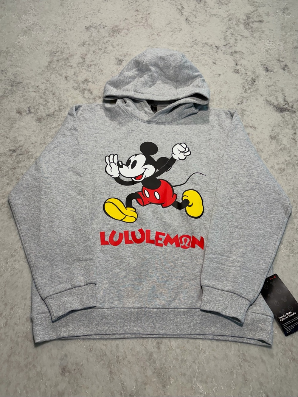 Disney x Lululemon Mickey Mouse Steady State Pullover Hoodie  - Gray/Size L NWT